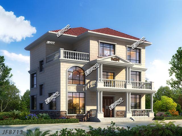 簡單大氣的歐式三層別墅設計圖，占地方正，好戶型越住越有錢