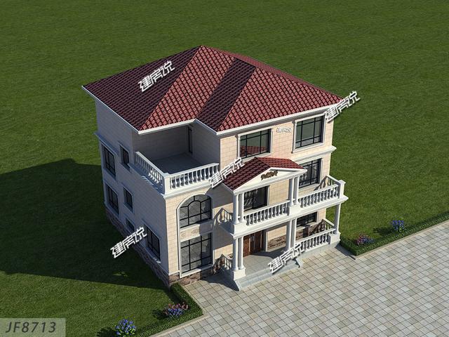 簡單大氣的歐式三層別墅設計圖，占地方正，好戶型越住越有錢