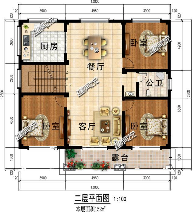 簡單大氣的歐式三層別墅設計圖，占地方正，好戶型越住越有錢