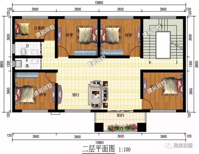 16×9米三層農(nóng)村別墅設(shè)計方案，光臥室就是12個，氣派又實用