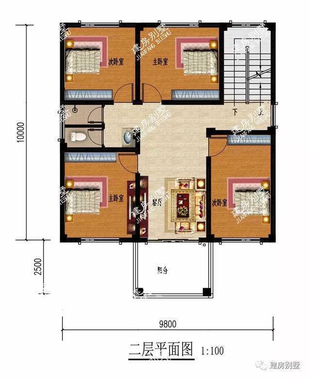 兩套三層自建房設計圖，都帶獨立廚房，第一套平屋頂，漂亮又省錢