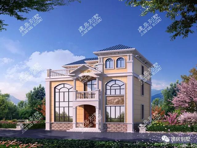 兩套三層自建房設計圖，都帶獨立廚房，第一套平屋頂，漂亮又省錢