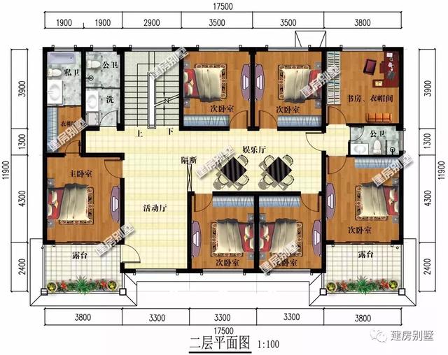 兩套適合大宅基地的別墅戶型圖，都有堂屋，很適合南方農(nóng)村
