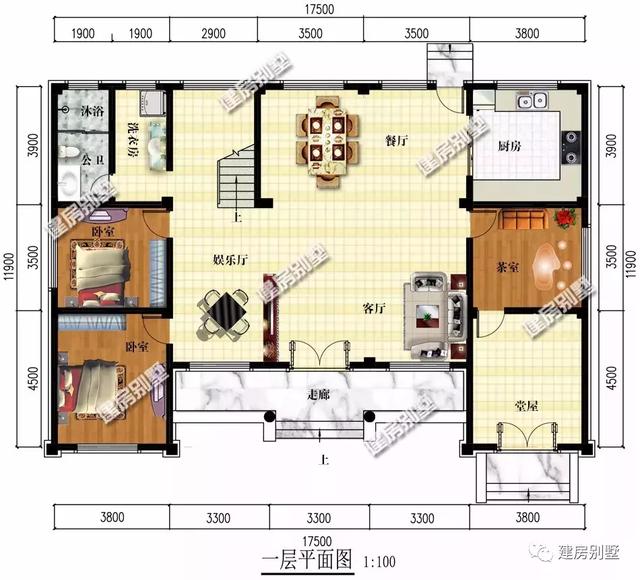 兩套適合大宅基地的別墅戶型圖，都有堂屋，很適合南方農(nóng)村