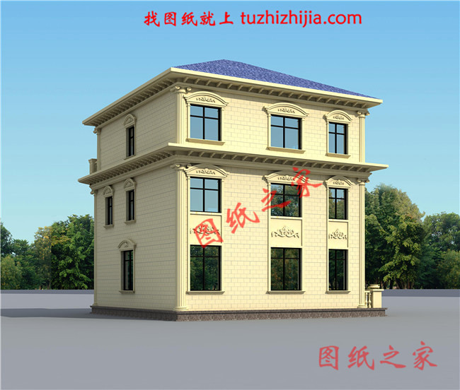 2024年新款別墅外觀圖三層戶型設(shè)計(jì)，適合人口較多的家庭修建！