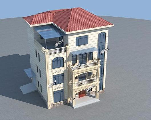 歐式豪華四層別墅設(shè)計(jì)圖，外型非常漂亮，建一棟在村里絕對(duì)拉風(fēng)