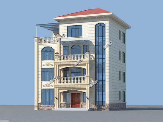 歐式豪華四層別墅設(shè)計(jì)圖，外型非常漂亮，建一棟在村里絕對(duì)拉風(fēng)