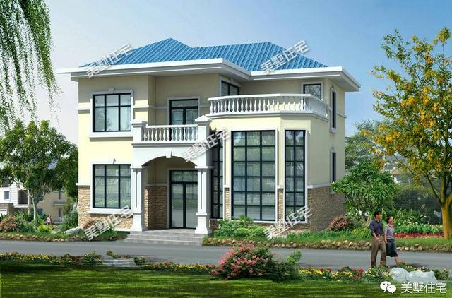 8套新農(nóng)村小二層別墅設(shè)計圖，設(shè)計都帶陽臺，毛坯造價30萬左右