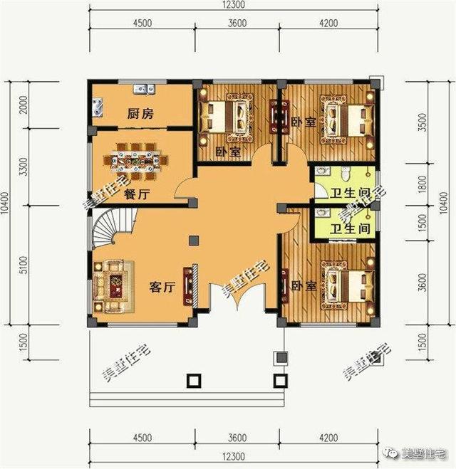 12×10米歐式別墅設(shè)計，一套二層、兩套三層，這樣的設(shè)計50年不過時