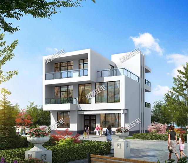 現(xiàn)代簡約型三層別墅設(shè)計(jì)，8臥6衛(wèi)帶露臺，經(jīng)濟(jì)實(shí)用人人夸！