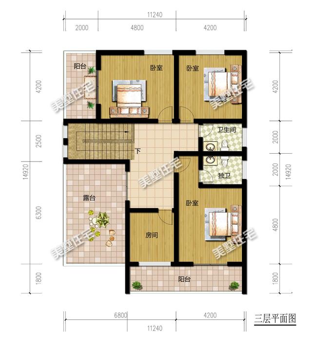 現(xiàn)代簡約型三層別墅設(shè)計(jì)，8臥6衛(wèi)帶露臺，經(jīng)濟(jì)實(shí)用人人夸！