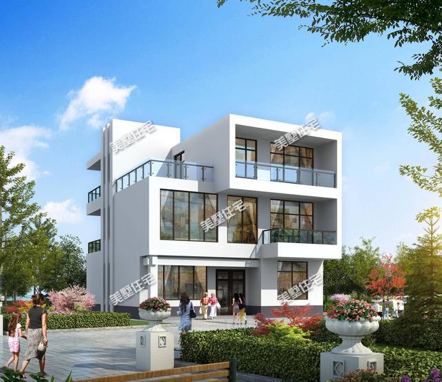 現(xiàn)代簡約型三層別墅設(shè)計(jì)，8臥6衛(wèi)帶露臺，經(jīng)濟(jì)實(shí)用人人夸！