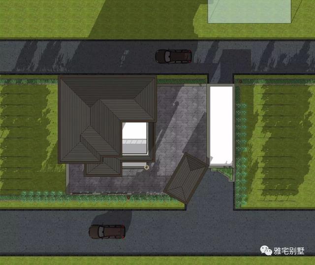 帶地下室的農(nóng)村三層新中式別墅設(shè)計(jì)圖，挑空客廳，大露臺(tái)設(shè)計(jì)。