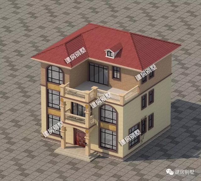 124平三層農(nóng)村小洋樓設計圖，家人住的好，生活才更有奔頭