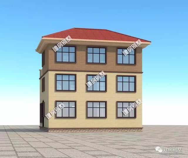 124平三層農(nóng)村小洋樓設計圖，家人住的好，生活才更有奔頭