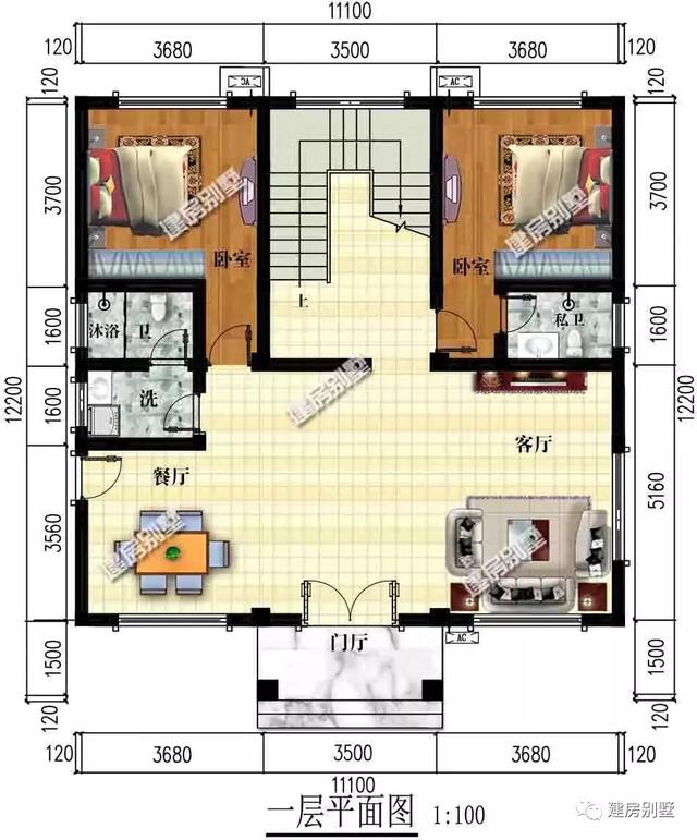 124平三層農(nóng)村小洋樓設計圖，家人住的好，生活才更有奔頭