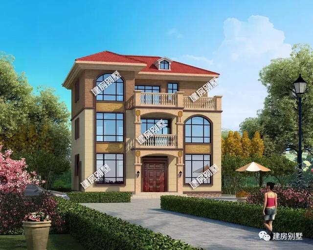 124平三層農(nóng)村小洋樓設計圖，家人住的好，生活才更有奔頭