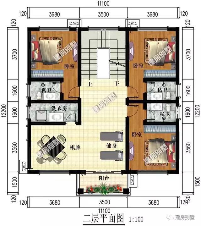 124平三層農(nóng)村小洋樓設計圖，家人住的好，生活才更有奔頭