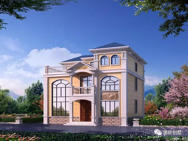 帶旋轉(zhuǎn)樓梯的三層豪華歐式別墅，建在農(nóng)村肯定很有面子。