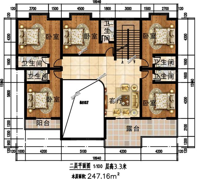 農村三層精美別墅，外觀美，造價也經濟，60年不過時！