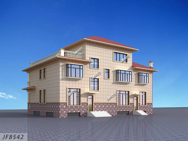 農村三層精美別墅，外觀美，造價也經濟，60年不過時！