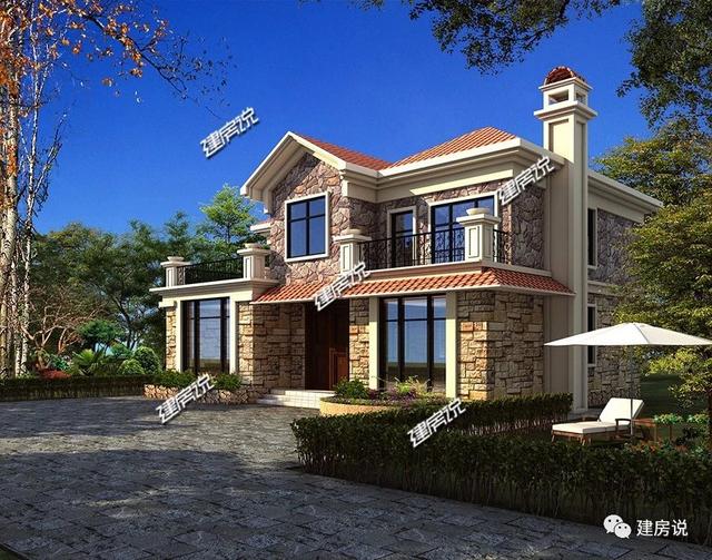 二層農村田園別墅設計圖，花20萬就能享受大自然的靜謐。