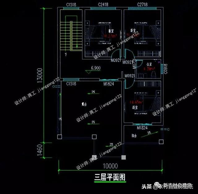 6套140平以內(nèi)的農(nóng)村三層別墅設(shè)計圖，戶型趕緊選好了，明年就開工建房吧。