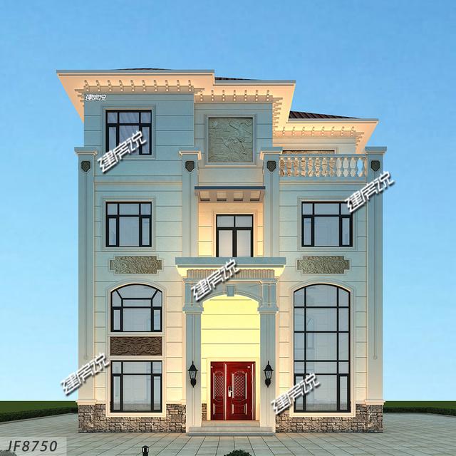 帶挑空客廳的三層歐式樓房設(shè)計圖，高端大氣，建一棟絕對賺足面子。