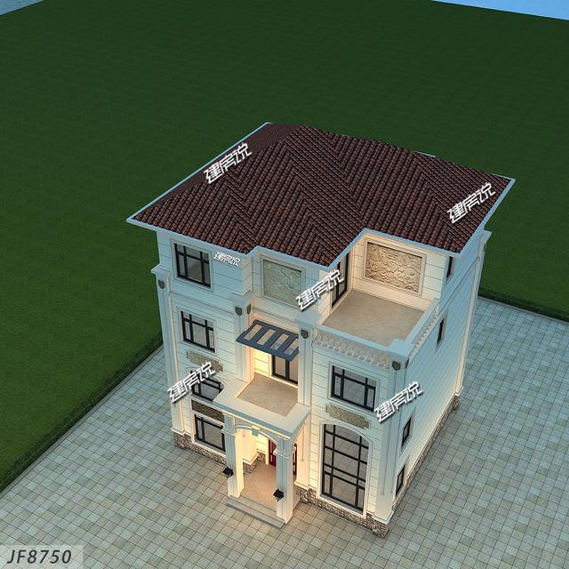 帶挑空客廳的三層歐式樓房設(shè)計圖，高端大氣，建一棟絕對賺足面子。