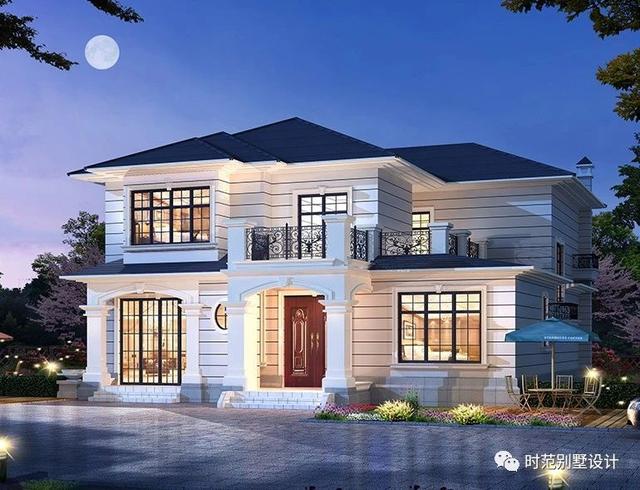 二層獨棟歐式別墅設(shè)計圖，精致美觀，富有時代的韻味，適合農(nóng)村自建