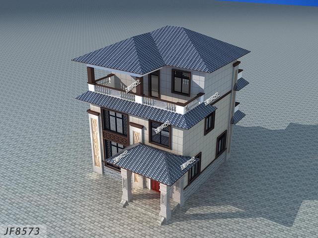 94平小戶型二層新中式住宅設(shè)計圖，宅基地雖小，卻很是氣派！