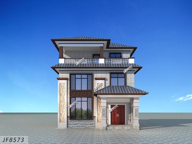 94平小戶型二層新中式住宅設(shè)計圖，宅基地雖小，卻很是氣派！