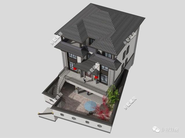 四層經(jīng)典中式別墅設(shè)計(jì)圖，新老元素的混合搭配很漂亮，不比歐式差