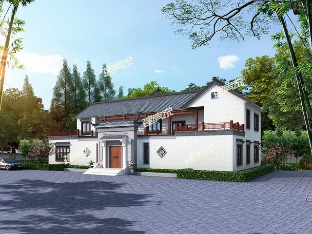 經(jīng)典二層徽派四合院，在村里建一棟，鄰居看了天天來(lái)串門！