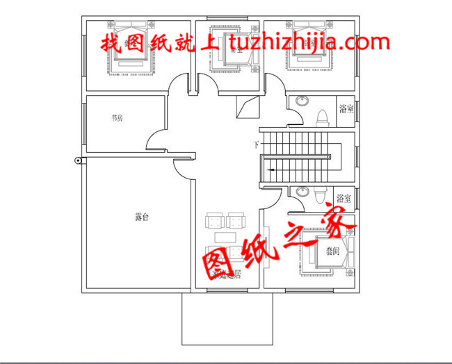 12×12米農(nóng)村二層經(jīng)濟型自建房設計圖，設計了6間臥室