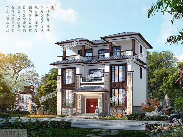 125平三層新中式別墅設計圖，低調不張揚，簡直是小宅基地的福音，建到就是賺到。