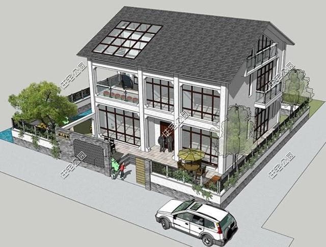 三層中式養(yǎng)老小別墅設(shè)計(jì)圖，62萬(wàn)交給專(zhuān)業(yè)施工隊(duì)，帶施工圖和效果圖。