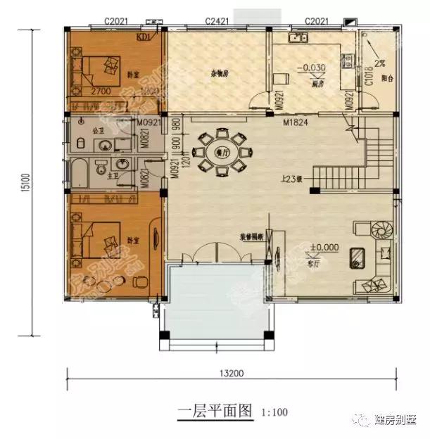 兩棟開間13米左右的二層農(nóng)村別墅，第二棟文化石搭配紅色琉璃瓦，真的很好看