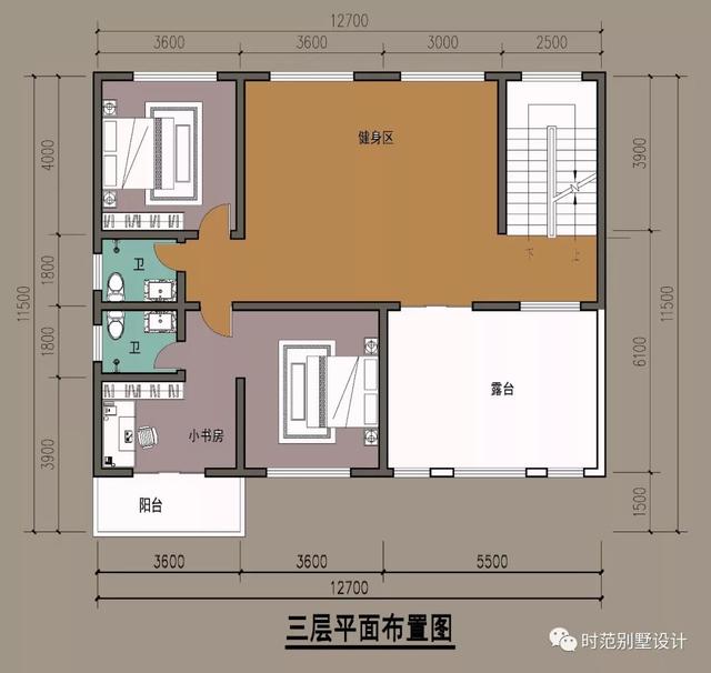 帶大露臺(tái)的二層歐式小洋樓設(shè)計(jì)圖，配色自然和諧，建在村里相當(dāng)洋氣