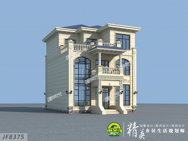 三層歐式別墅設(shè)計(jì)圖，面寬僅9米，外觀豪華氣派，簡(jiǎn)直是小宅基地的福音！