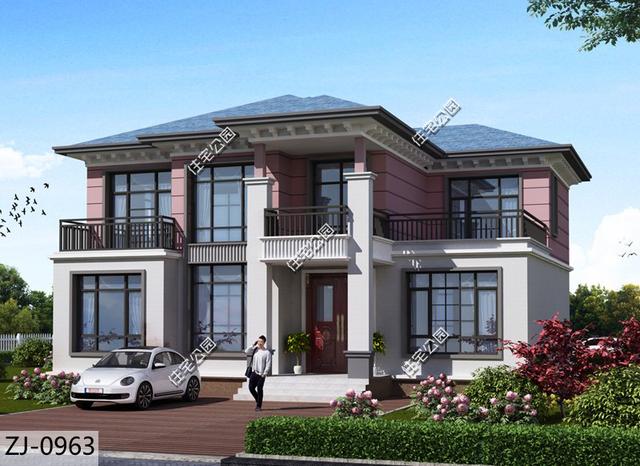 占地173平的新農(nóng)村二層別墅設(shè)計圖，帶有7間臥室，一定能滿足大家的居住需求。