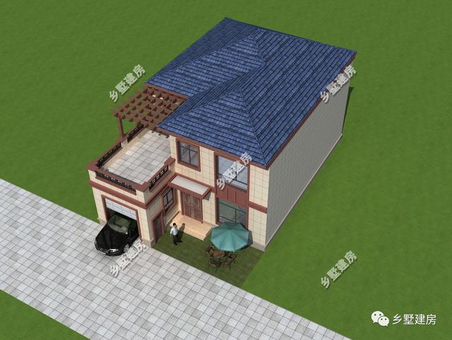 162平二層農(nóng)村別墅，既美觀又大方，帶車庫和大露臺的設(shè)計(jì)，建上一棟絕對面子十足！