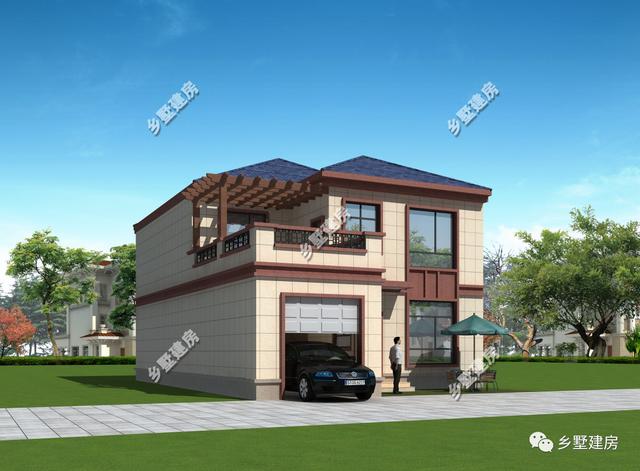 162平二層農(nóng)村別墅，既美觀又大方，帶車庫和大露臺的設(shè)計(jì)，建上一棟絕對面子十足！