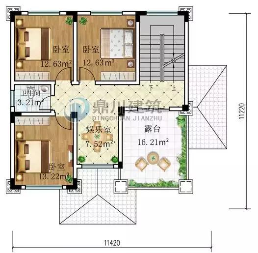 11.42米x11.22米三層小別墅設(shè)計(jì)圖，簡(jiǎn)單大氣，建成后的結(jié)果令人十分驚喜！