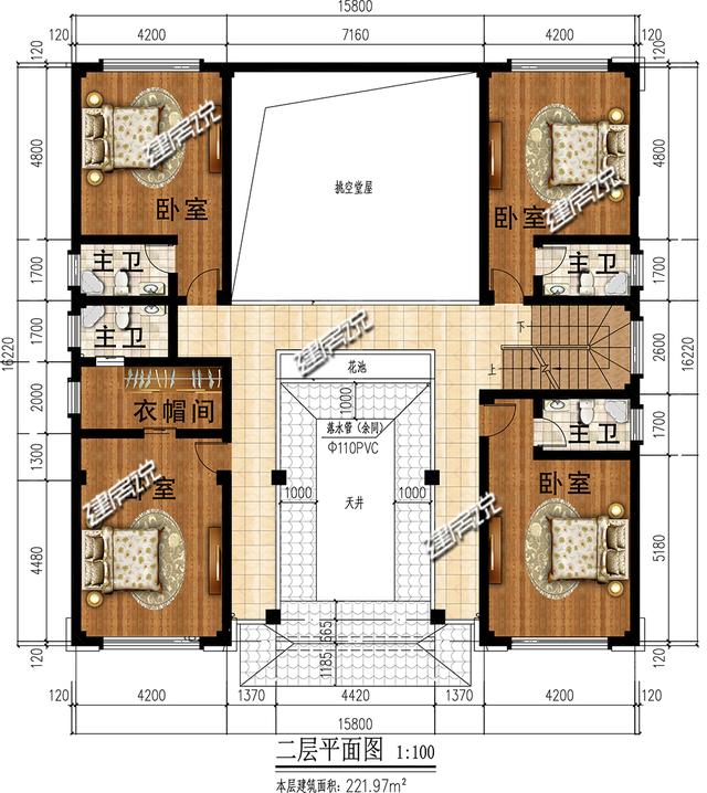 三層新中式小樓設(shè)計(jì)圖，臥室也比較多，可以容納一大家子的幸福！