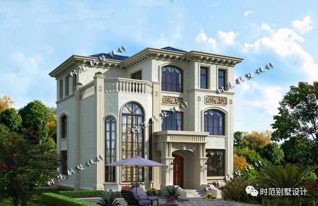 三層高檔別墅設(shè)計圖，造型宏偉高大，臥室多，享受悠閑精致的鄉(xiāng)村生活
