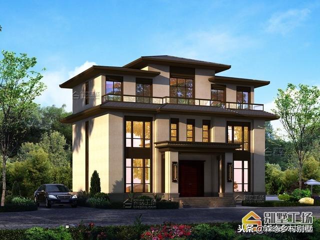 小戶型三層新中式別墅設(shè)計圖，造價35萬，享受總統(tǒng)套房級的居住體驗