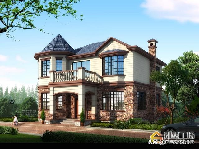 11.9X13.5米二層歐式別墅，外觀漂亮大方，布局實(shí)用。