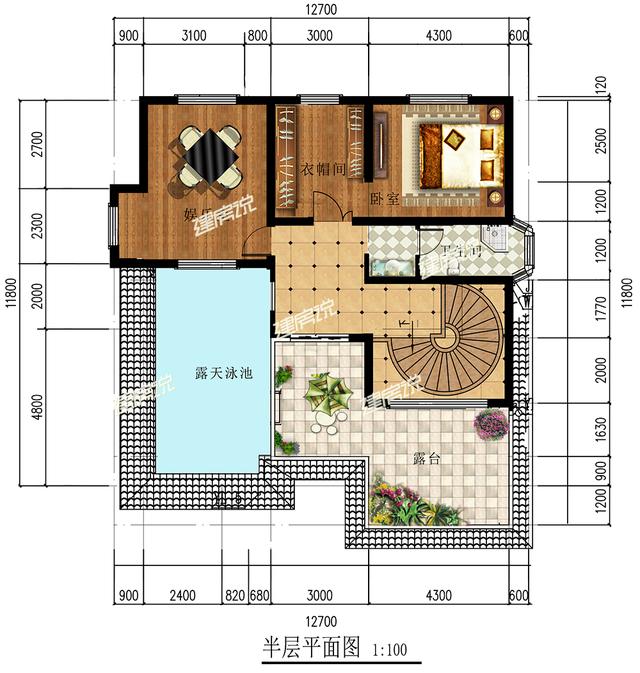 帶架空層的三層別墅設(shè)計圖，占地雖小，卻豪氣沖天，耐看！