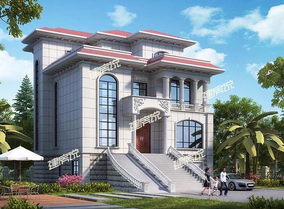 帶架空層的三層別墅設(shè)計圖，占地雖小，卻豪氣沖天，耐看！